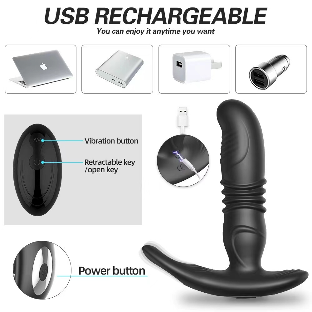 Adult Sex Toy Anal Dildo Butt Plug Vibrator - 360°Rotating Male Sex Toy for Men Prostate Massager Stimulator with 7 Rotation & Vibration Women G Spot Vibrating Couples Game Remote Control Toys 