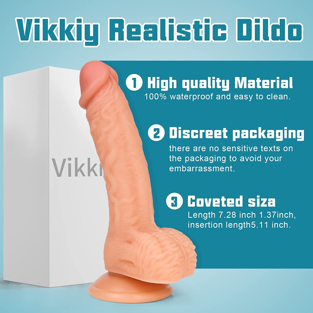 7.3 Inch Realistic Dildo – Skin-Like Texture & Strong Suction Cup | Premium Adult Toy for G Spot Stimulation