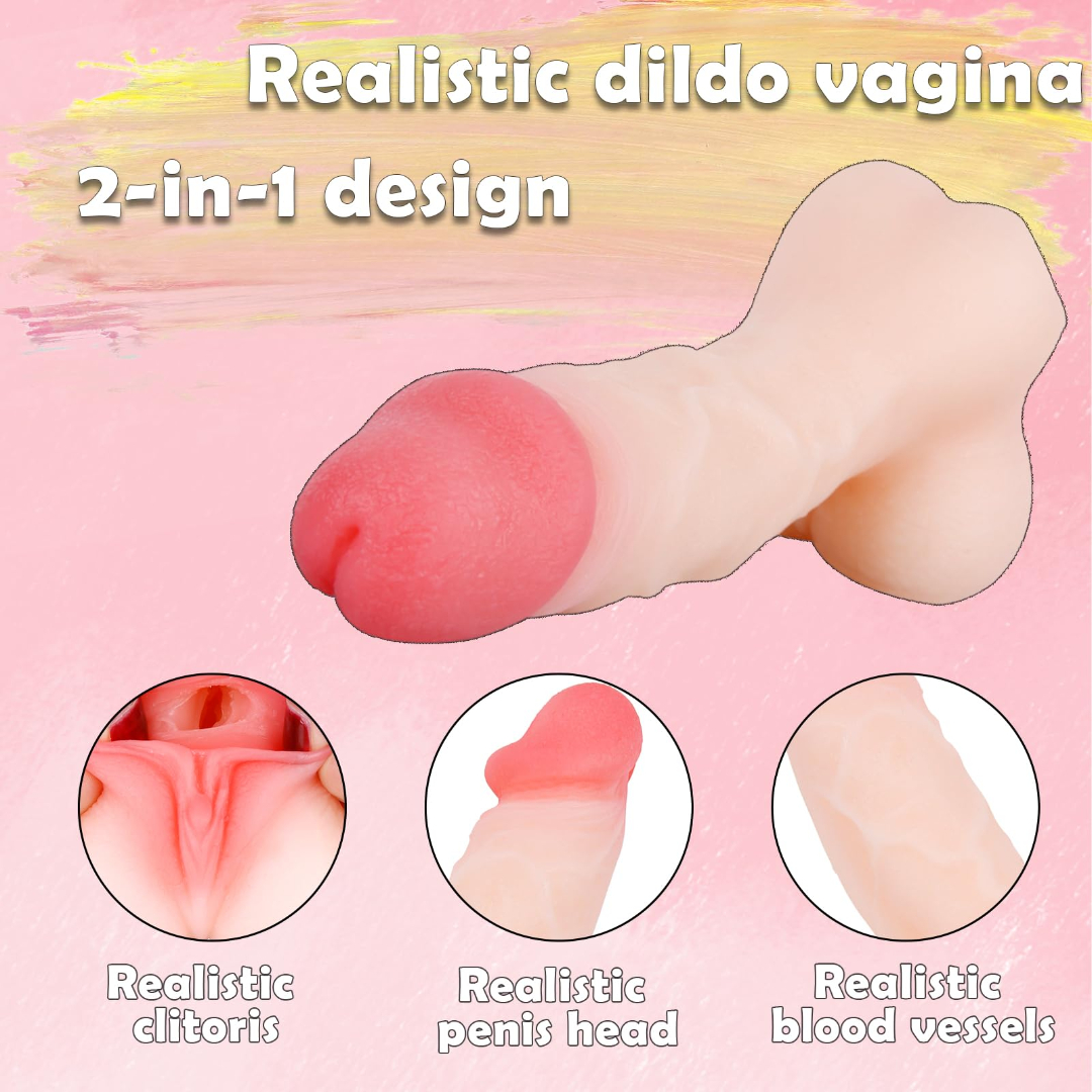  Realistic Dildo Male Masturbators with Pocket Pussy Vigina,Soft TPE Penis Sleeve Extender,Penis Pump Enlarger Prolong,Adult Sex Love Toy Stroker for Men Women Couples