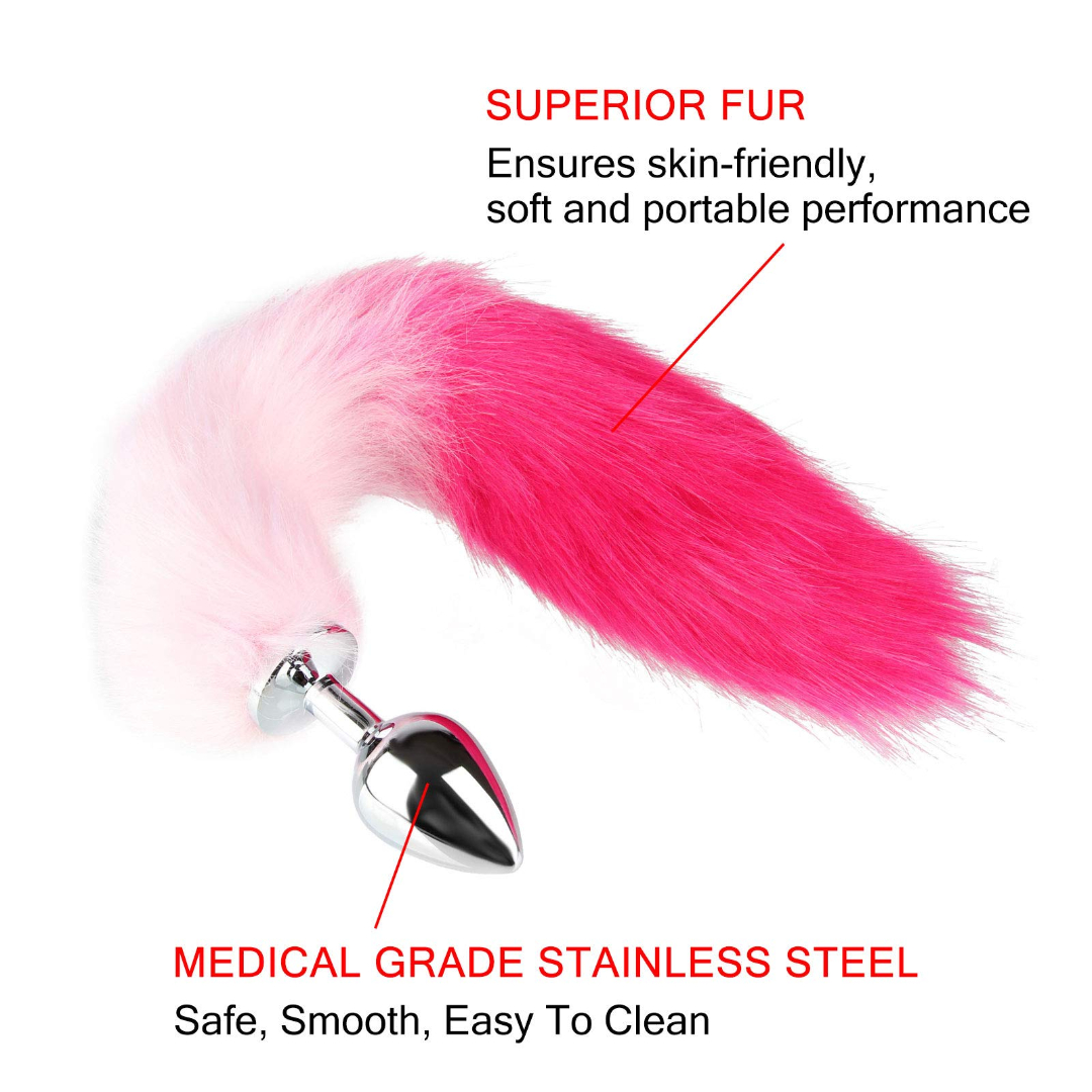 Faux Fur Fox Tail Butt Plug – Metal Anal Plug with Furry Animal Tail for Women & Men | Cosplay Sex Toy, BDSM Roleplay, UAE Adult Toys

