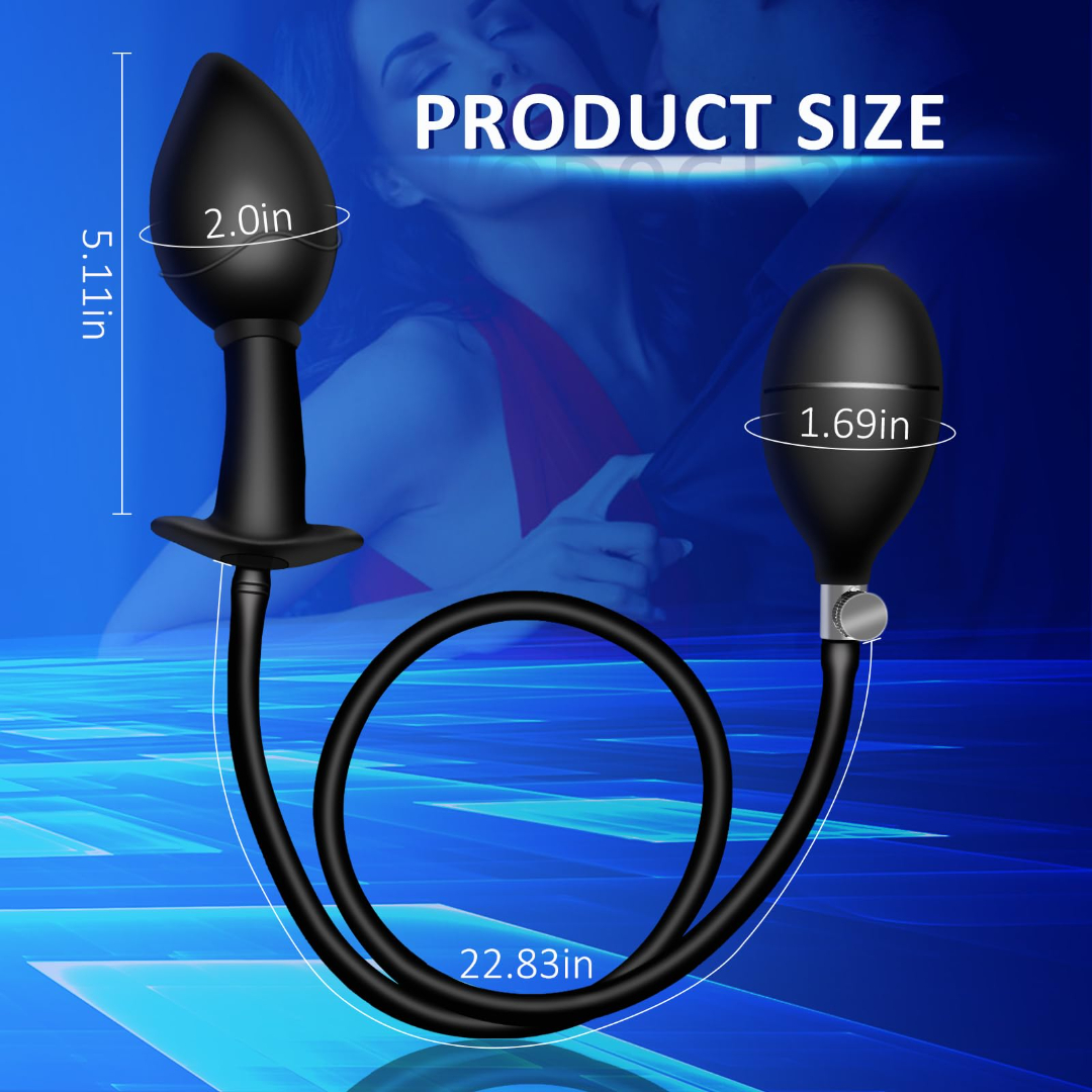 sex toys New Silicone Inflatable Anal Plug with Solid Center Shaft – Body-Safe Silicone Anal Balloon Pump with Quick Release Valve – Perfect for Men, Women, and Beginners