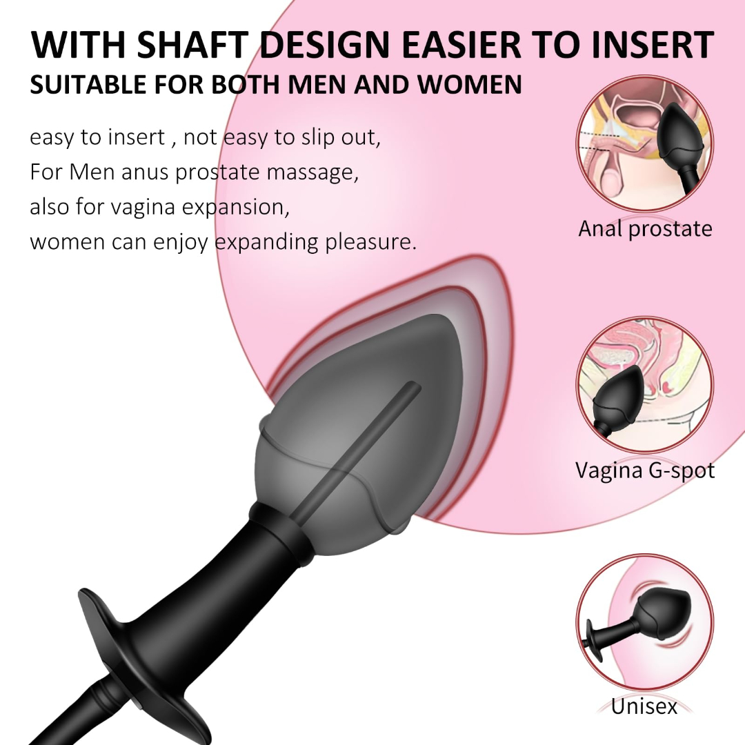 sex toys New Silicone Inflatable Anal Plug with Solid Center Shaft – Body-Safe Silicone Anal Balloon Pump with Quick Release Valve – Perfect for Men, Women, and Beginners