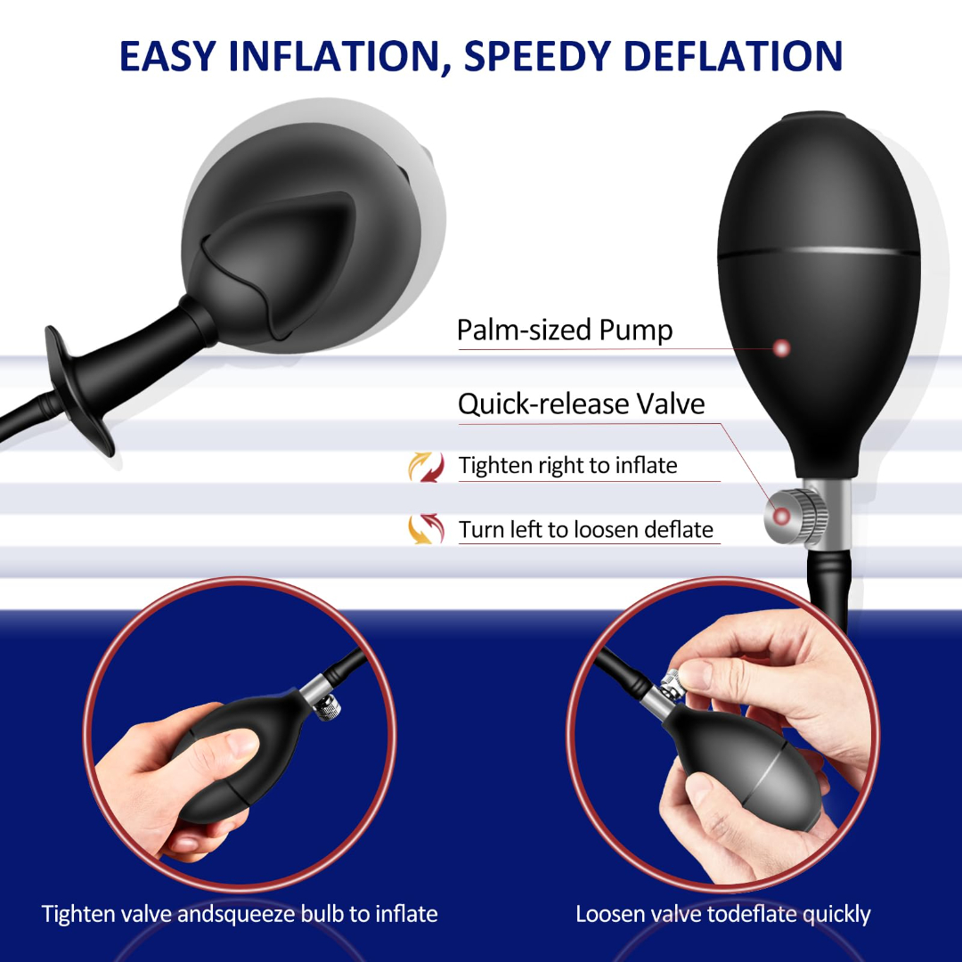 sex toys New Silicone Inflatable Anal Plug with Solid Center Shaft – Body-Safe Silicone Anal Balloon Pump with Quick Release Valve – Perfect for Men, Women, and Beginners