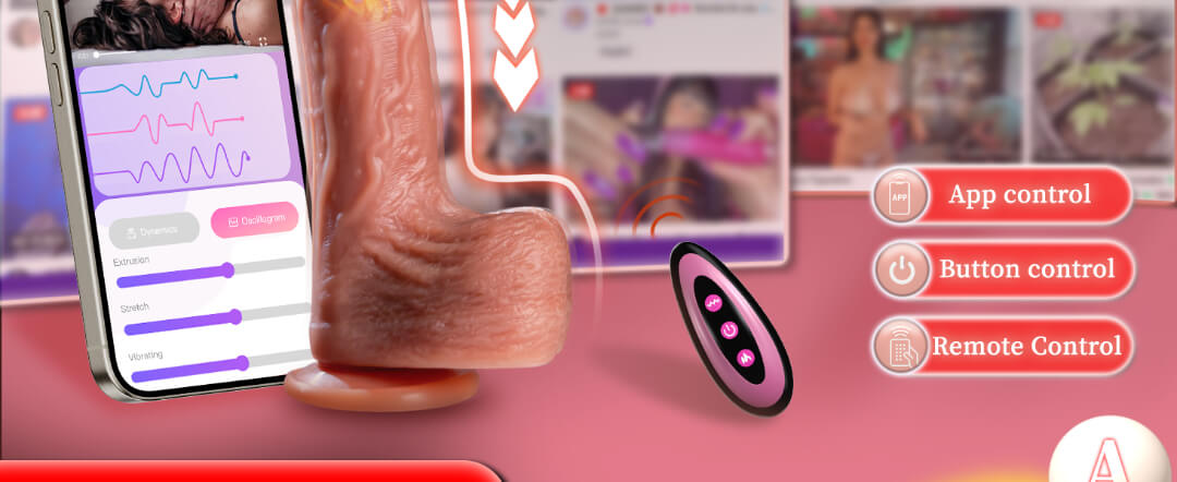sex toys App-Controlled Thrusting Dildo Vibrator with Suction Cup – 10 Thrusting &amp; 3 Vibrating Modes for G-Spot, Vagina &amp; Anal Stimulation | Silicone Adult Sex Toy for Women &amp; Couples in UAE