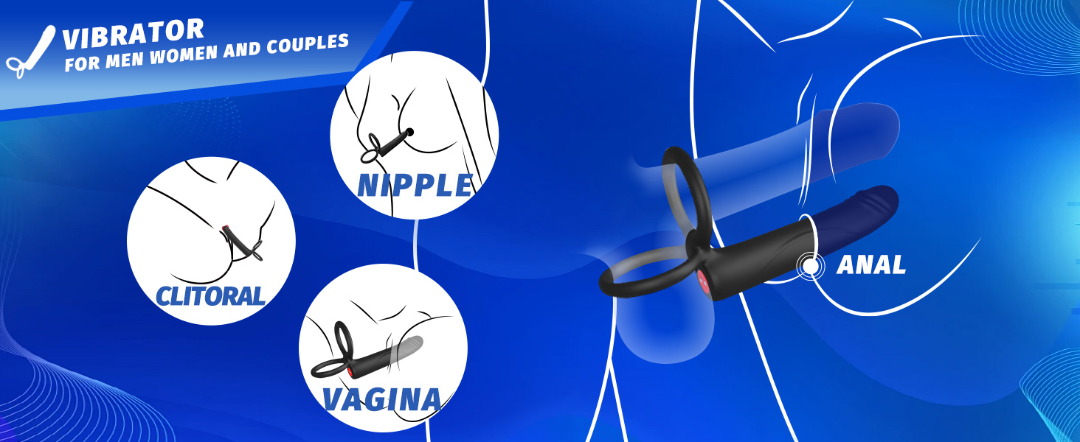 sex toys Strap-On Anal Dildo Vibrator for Men with Vibrating Cock Ring – Dual Penetration Adult Sex Toy for Couples | 10 Vibration Modes | Intimate Wellness Pleasure Device – UAE Friendly