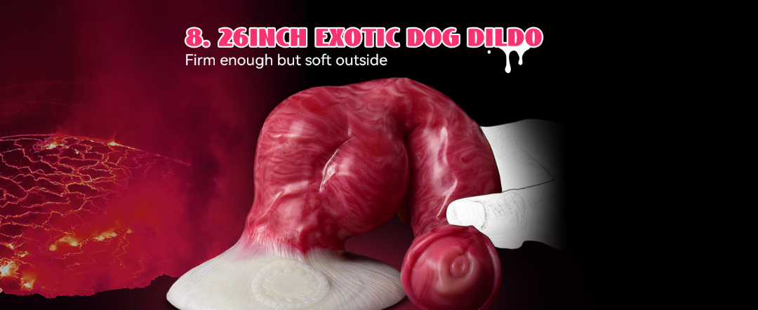 Realistic Dog Dildo with Knot, 8.26 inches Anal Plug Pink Silicone Adult Toy Lifelike Animal Dildos for Beginners Women and Men Gay Lesbian