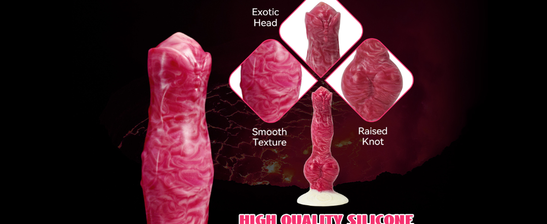 Realistic Dog Dildo with Knot, 8.26 inches Anal Plug Pink Silicone Adult Toy Lifelike Animal Dildos for Beginners Women and Men Gay Lesbian