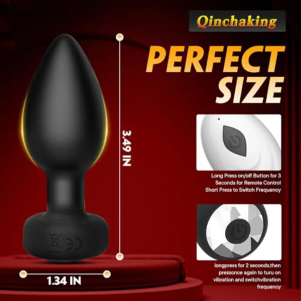41hC2uM1DML sex toys Anal Plug with Wireless Remote – 10 Vibration Frequencies | Small Vibrating Butt Plug for Men & Women, Prostate Massager | Adult Sex Toys in Dubai & UAE