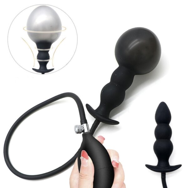 912ca1bf887b7c9c2d234f2a71d4103 sex toys New Silicone Inflatable Anal Plug with Solid Center Shaft – Body-Safe Silicone Anal Balloon Pump with Quick Release Valve – Perfect for Men, Women, and Beginners