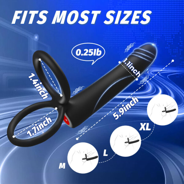 sex toys Strap-On Anal Dildo Vibrator for Men with Vibrating Cock Ring – Dual Penetration Adult Sex Toy for Couples | 10 Vibration Modes | Intimate Wellness Pleasure Device – UAE Friendly