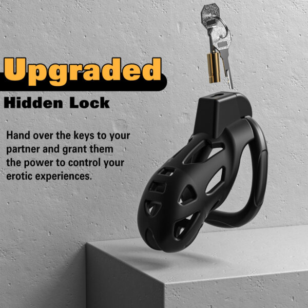 sex toys Male Chastity Cage – Large Chastity Device with 5 Sizes Rings & Invisible Lock for Penis Exercise & Bondage Gear | Adult Sex Toys for Men in UAE