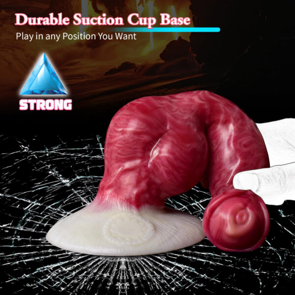 Realistic Dog Dildo with Knot, 8.26 inches Anal Plug Pink Silicone Adult Toy Lifelike Animal Dildos for Beginners Women and Men Gay Lesbian