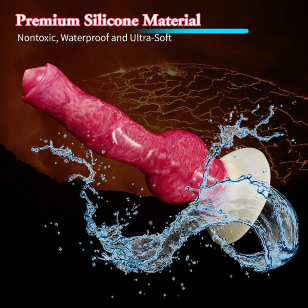 Realistic Dog Dildo with Knot, 8.26 inches Anal Plug Pink Silicone Adult Toy Lifelike Animal Dildos for Beginners Women and Men Gay Lesbian