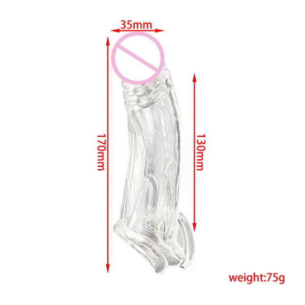 Realistic Penis Sleeve Extender – Soft Brown Sheath for Male Enhancement, Dildo Sleeve for Adult Fun & BDSM Play | UAE Sex Toys